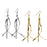 Crofta 1 Pair Fashion Women Lady Long Dangle Tassel Chain Earrings Studs - Silver