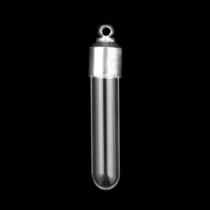 Crofta 10Pcs Mini Empty Glass Tube Bottles Pendant Charms Vials Wish Bottles