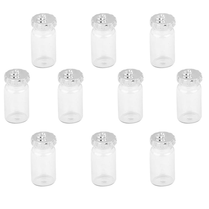 Crofta 10Pcs Mini Empty Glass Bottles Pendant Charms Vials Wish Bottles Clear