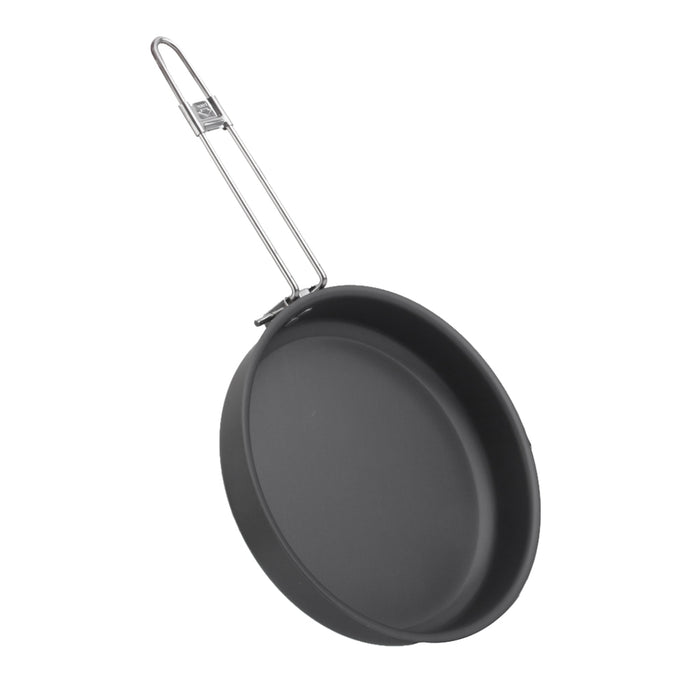 Crofta 19cm Nonstick Round Griddle Skillet Frying Pan Mobile Cookware BBQ Picnic with Foldable Handle