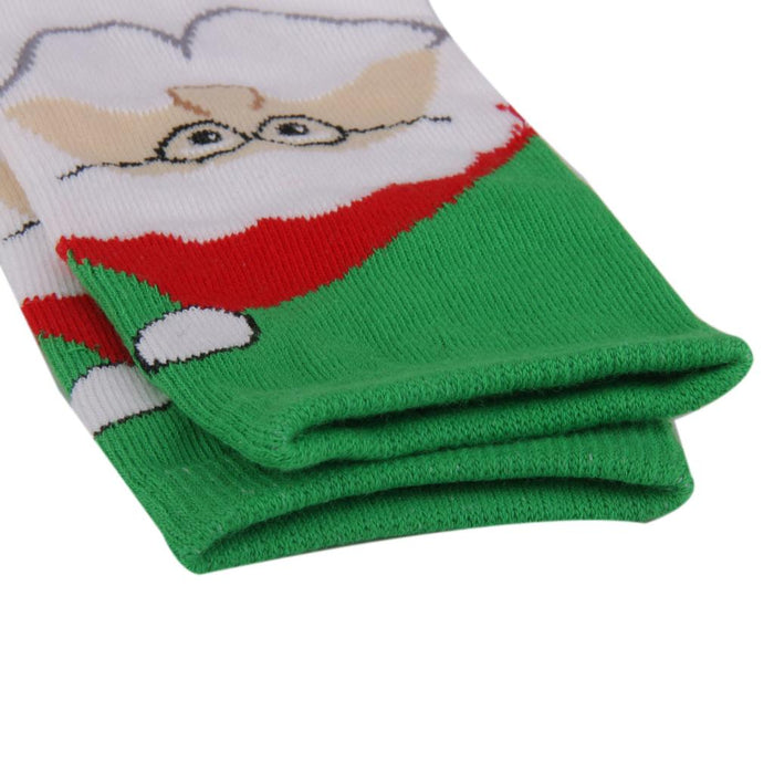 Crofta 1 Pair 80% Cotton Unisex Soft Winter Warm Christmas Style Santa Claus Pattern Crew Socks