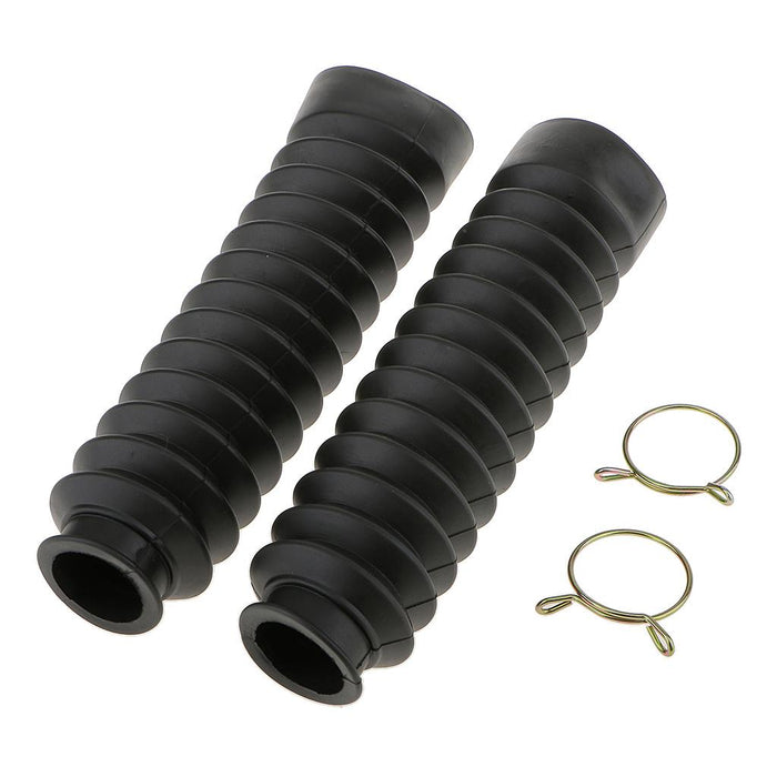 Crofta 1 Pair 20.5cm Long Front Fork Cover Shock Absorber Dust Rubber Cover Black