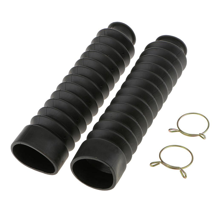 Crofta 1 Pair 20.5cm Long Front Fork Cover Shock Absorber Dust Rubber Cover Black