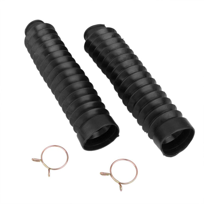 Crofta 1 Pair 20.5cm Long Front Fork Cover Shock Absorber Dust Rubber Cover Black