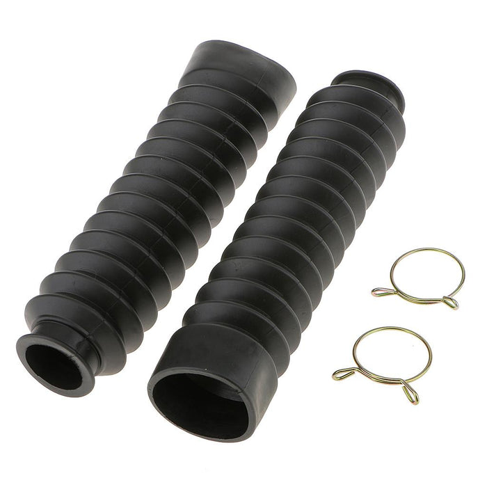 Crofta 1 Pair 20.5cm Long Front Fork Cover Shock Absorber Dust Rubber Cover Black