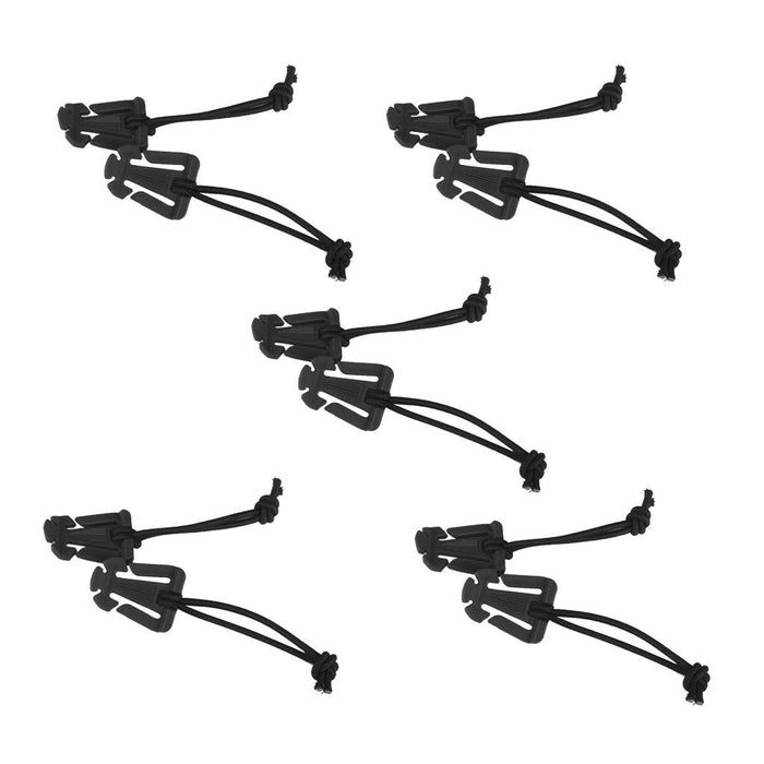 Crofta 10pcs Outdoor Molle Elastic Cord Webbing Hang Buckle Roll Clips Black