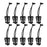 Crofta 10pcs Outdoor Molle Elastic Cord Webbing Hang Buckle Roll Clips Black