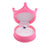 Crofta Velvet Ring Jewelry Display Storage Box Gift Case Organizer Pink Crown S