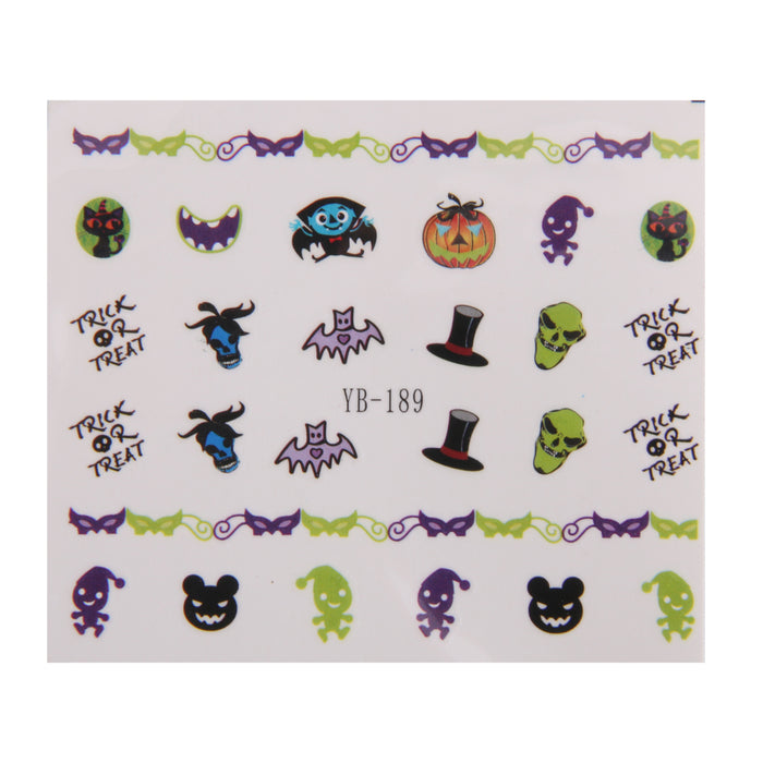 Crofta 1 Sheet 3D Mixed Halloween Design Nail Art Sticker Tips Manicure - A03