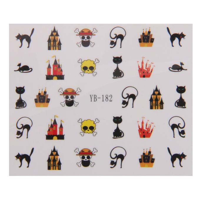 Crofta 1 Sheet 3D Mixed Halloween Design Nail Art Sticker Tips Manicure - A03