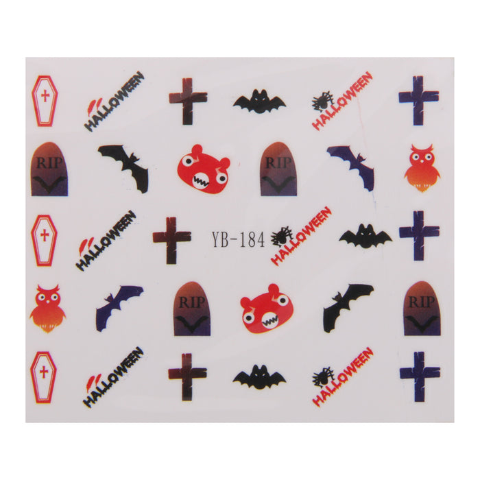 Crofta 1 Sheet 3D Mixed Halloween Design Nail Art Sticker Tips Manicure - A03