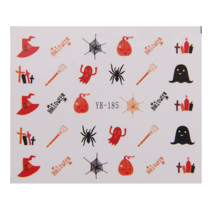 Crofta 1 Sheet 3D Mixed Halloween Design Nail Art Sticker Tips Manicure - A03