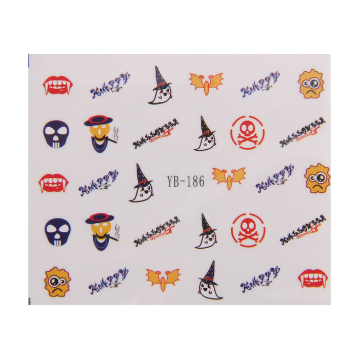 Crofta 1 Sheet 3D Mixed Halloween Design Nail Art Sticker Tips Manicure - A03