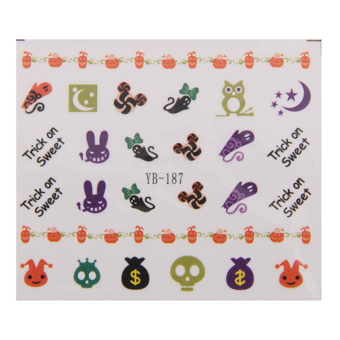 Crofta 1 Sheet 3D Mixed Halloween Design Nail Art Sticker Tips Manicure - A03