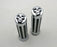 Crofta 1 pair Motorcycle Skull Stripe Chrome Hand Grips Handle Bar 1''