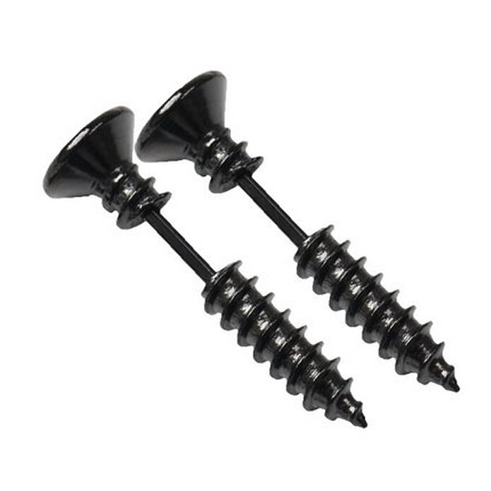 Crofta 1 Pair Men's Cool 316L stainless Steel Screw Earrings Ear Studs Black