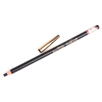 Crofta Waterproof Double Ended Liner Eyebrow Eyeliner Pencil Makeup Comestic Black