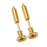 Crofta 1 Pair Men's Cool 316L stainless Steel Screw Earrings Ear Studs Golden