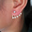 Crofta 1 Pair Charming Women Ladies Crystal Star Shape Ear Studs Pin Wrap Earrings Cuff Jewelry Gift