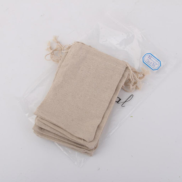 Crofta 10x BUrlap Jute Drawstring Pouch Gift Bags Wedding Xmas Sack 10x14cm