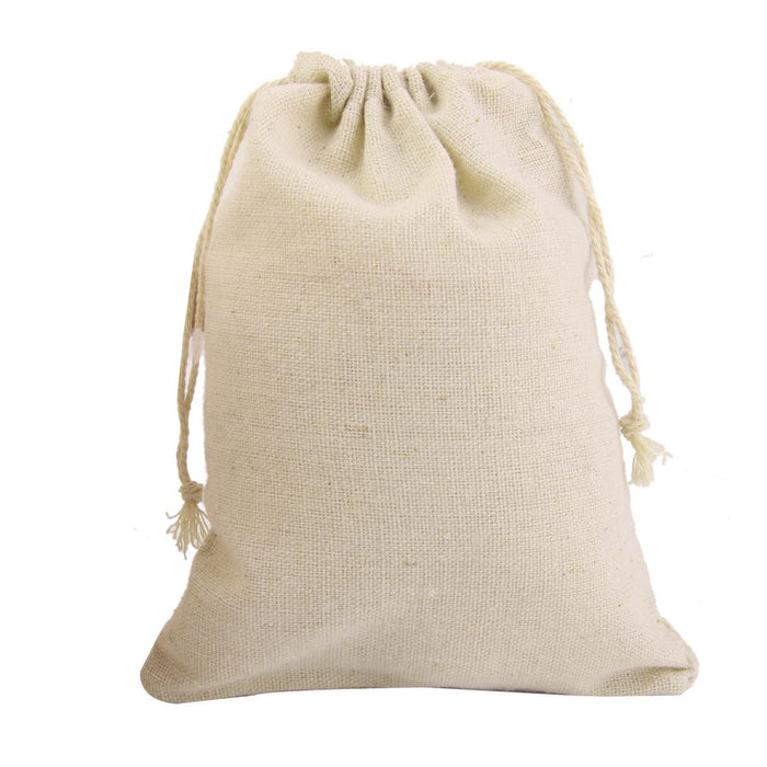 Crofta 10x BUrlap Jute Drawstring Pouch Gift Bags Wedding Xmas Sack 12.5x16.5cm