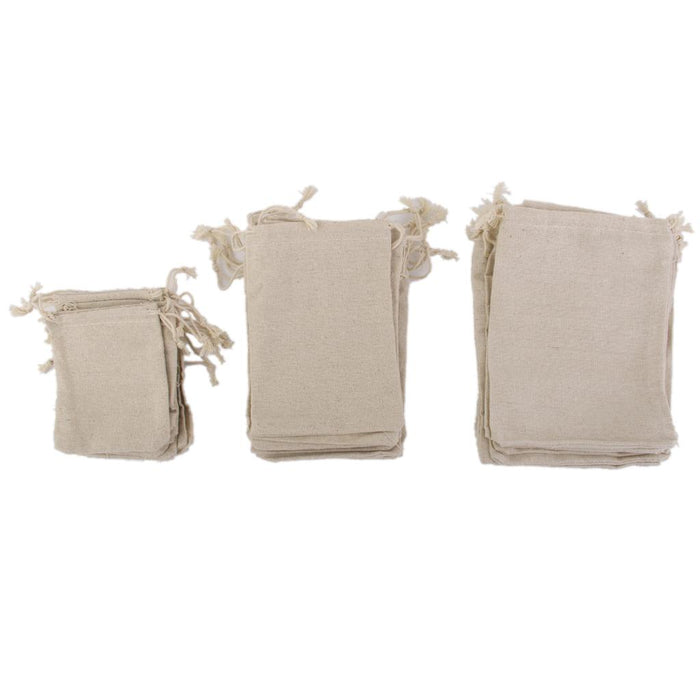 Crofta 10x BUrlap Jute Drawstring Pouch Gift Bags Wedding Xmas Sack 12.5x16.5cm