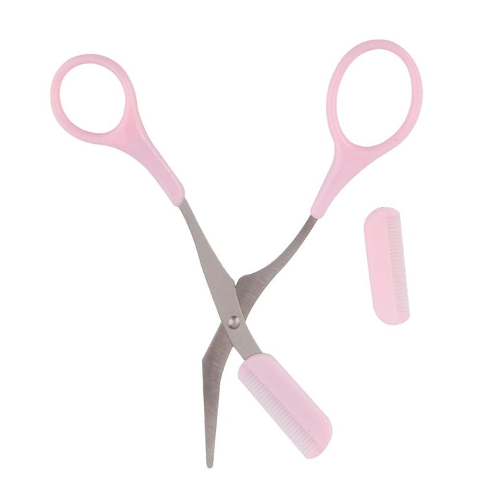 Crofta Women Eyebrow Trimmer Comb Eyelash Hair Scissors Cutter Remover Makeup Tool