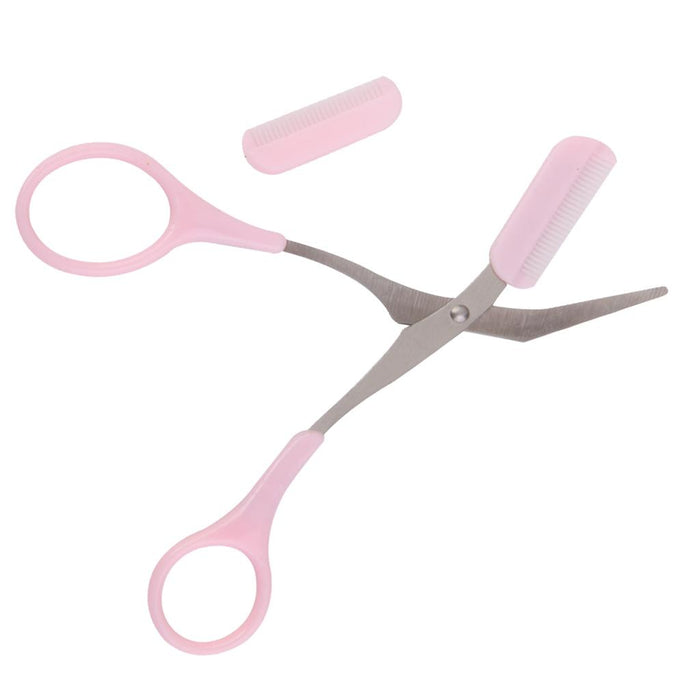 Crofta Women Eyebrow Trimmer Comb Eyelash Hair Scissors Cutter Remover Makeup Tool