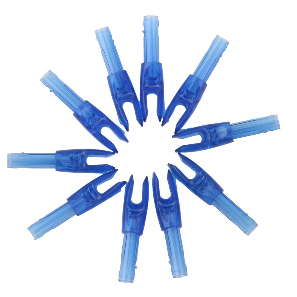 Crofta 10pcs Archery plastic Nock Arrow Shaft End Accessories transparent blue