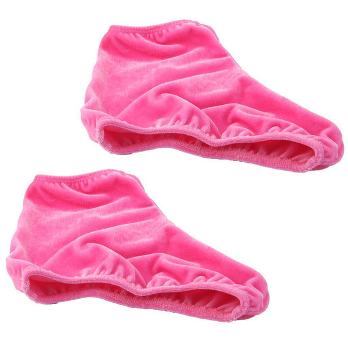 Crofta Pair Velvet Reusable Ice Skating Shoe Covers Stretchy Overshoes Pink M