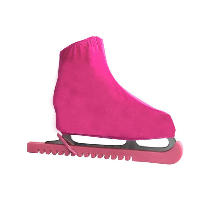 Crofta Pair Velvet Reusable Ice Skating Shoe Covers Stretchy Overshoes Pink M