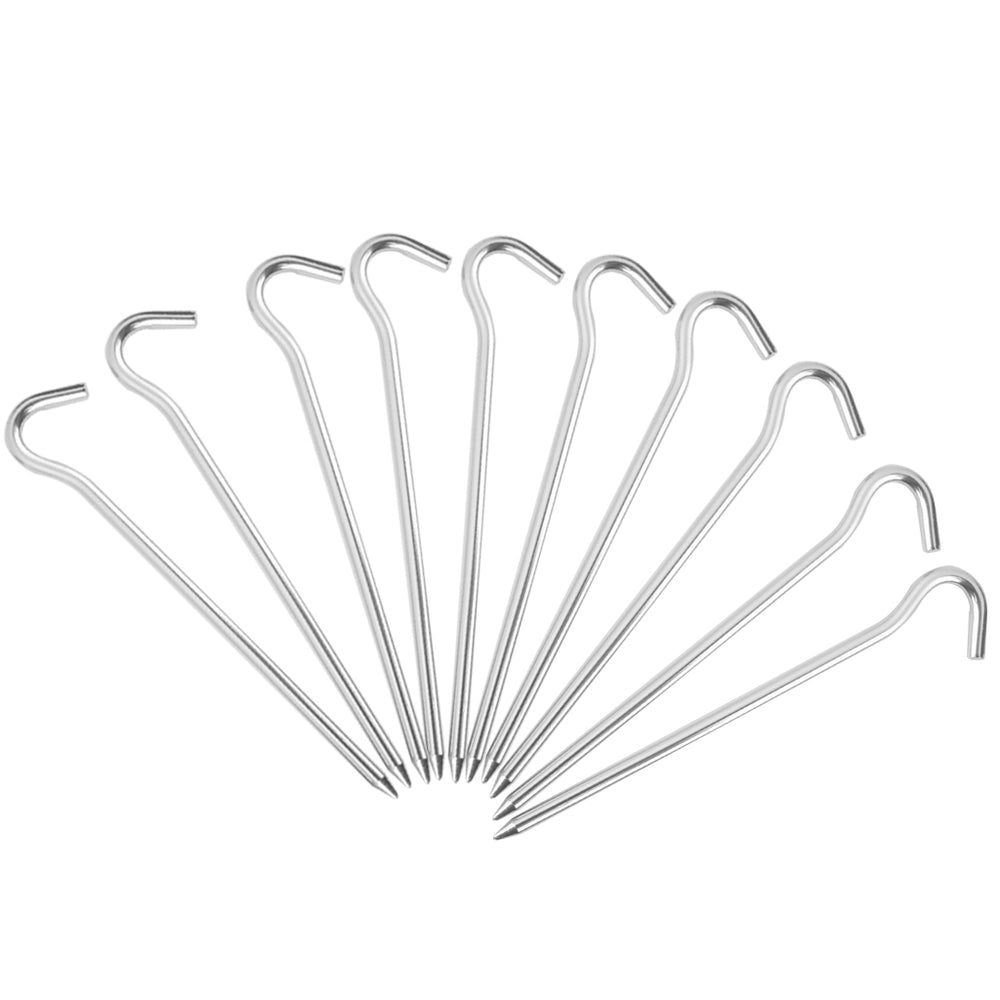 Crofta 10  x  Outdoor Aluminium Alloy Tent Peg Nail Stakes Hooks Hiking Tarp