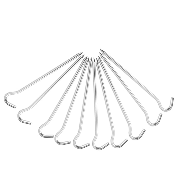 Crofta 10  x  Outdoor Aluminium Alloy Tent Peg Nail Stakes Hooks Hiking Tarp