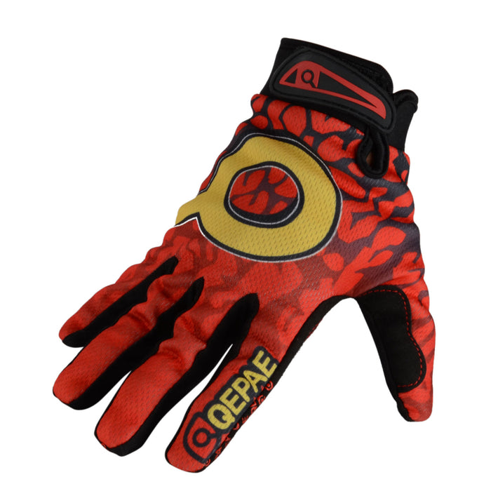 Crofta Winter Outdoor Sports Cycling Bike Bicycle Full Finger Gloves Red Yellow L