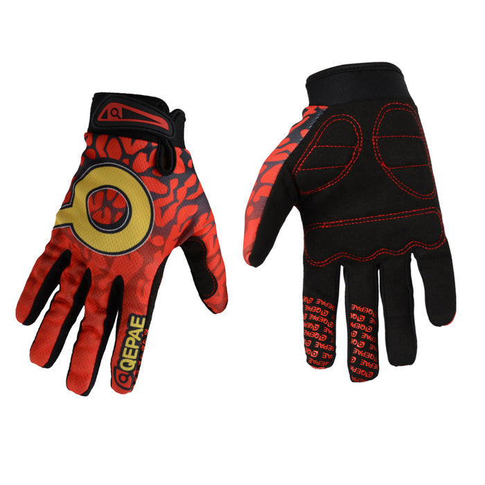 Crofta Winter Outdoor Sports Cycling Bike Bicycle Full Finger Gloves Red Yellow L