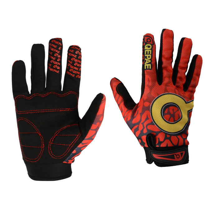 Crofta Winter Outdoor Sports Cycling Bike Bicycle Full Finger Gloves Red Yellow L