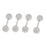 Crofta 16G Eyebrow Ear Nose Lip Rings Body Piercing Jewelry PACK OF 4PCS Silver 1.2mm  5mm