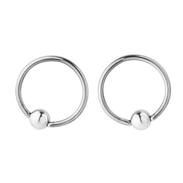 Crofta 1 Pairs Stainless Steel Nose Tragus Lip Captive Bead Hoop Ring Silver