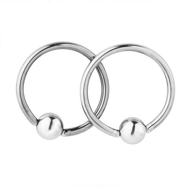 Crofta 1 Pairs Stainless Steel Nose Tragus Lip Captive Bead Hoop Ring Silver