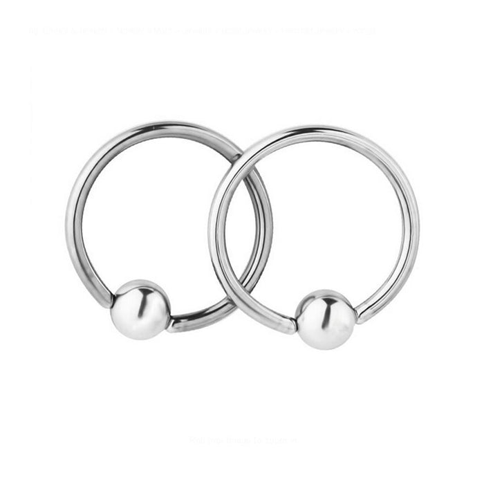 Crofta 1 Pairs Stainless Steel Nose Tragus Lip Captive Bead Hoop Ring Silver