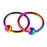 Crofta 1 Pairs Stainless Steel Nose Tragus Lip Captive Bead Hoop Ring Rainbow