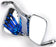 Crofta 1 Pair Motorcycle Motorbike Skull Hand Rear View Glass Mirrors - Blue