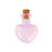 Crofta 10pcs Pink Mini Glass Bottle Vials Bottle Pendant with Cork Stopper -Heart