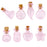 Crofta 10pcs Pink Mini Glass Bottle Vials Bottle Pendant with Cork Stopper -Star