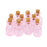 Crofta 10pcs Pink Mini Glass Bottle Vials Bottle Pendant with Cork Stopper - Square