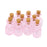 Crofta 10pcs Pink Mini Glass Bottle Vials Bottle Pendant with Cork Stopper - Square