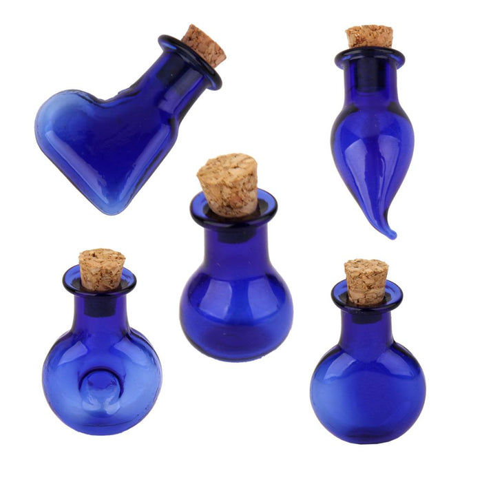 Crofta 10pcs Mini Glass Bottle Jars Vials Bottle Pendant with Cork - Flat Round