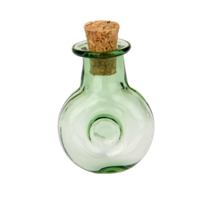 Crofta 10 Glass Cork Bottles Round XO Shape Vial Wishing Bottle DIY Pendants Green