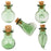 Crofta 10 Glass Cork Bottles Round XO Shape Vial Wishing Bottle DIY Pendants Green