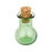 Crofta 10 Glass Cork Bottles Flat Base Jars Vial Wishing Bottle DIY Pendants Green